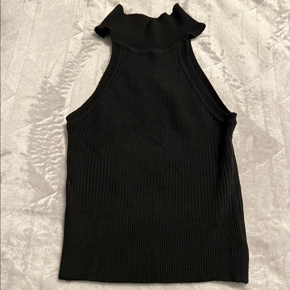 LF- Everybody Talks Black Sleeveless Turtleneck Knit Top
